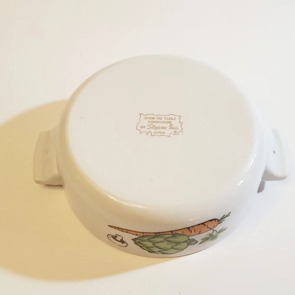 STYSON Japan Vintage Oven to Table Cookware Stamped Retro Casserole Dish Lid EUC